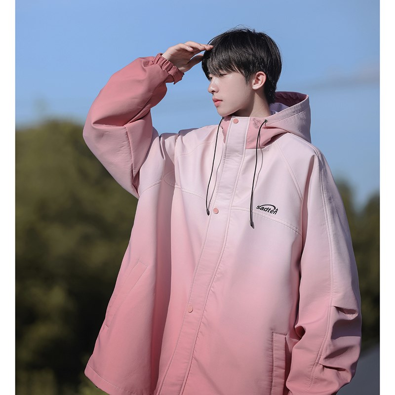 1404-1-93362-p70棒球服 潮 时尚 冲锋衣 休闲夹克扎染外套图片