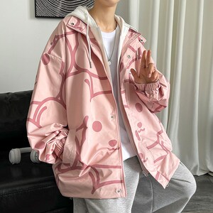 1404-2-k2228-P70男女百搭新款 港风夹克中性款外套休闲大码图片