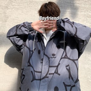 1404-1-k2228-P85男女百搭新款夹克中性外套休闲大码好好款