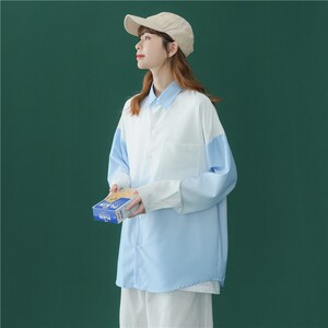 休闲男女装新品精品男女港风渐变衬衫1404-2-C26-P55F装图片