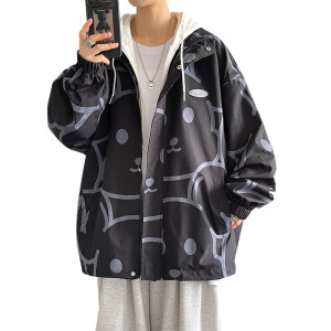 1404-2-k2228-P70男女百搭新款 港风夹克中性款外套休闲大码图片