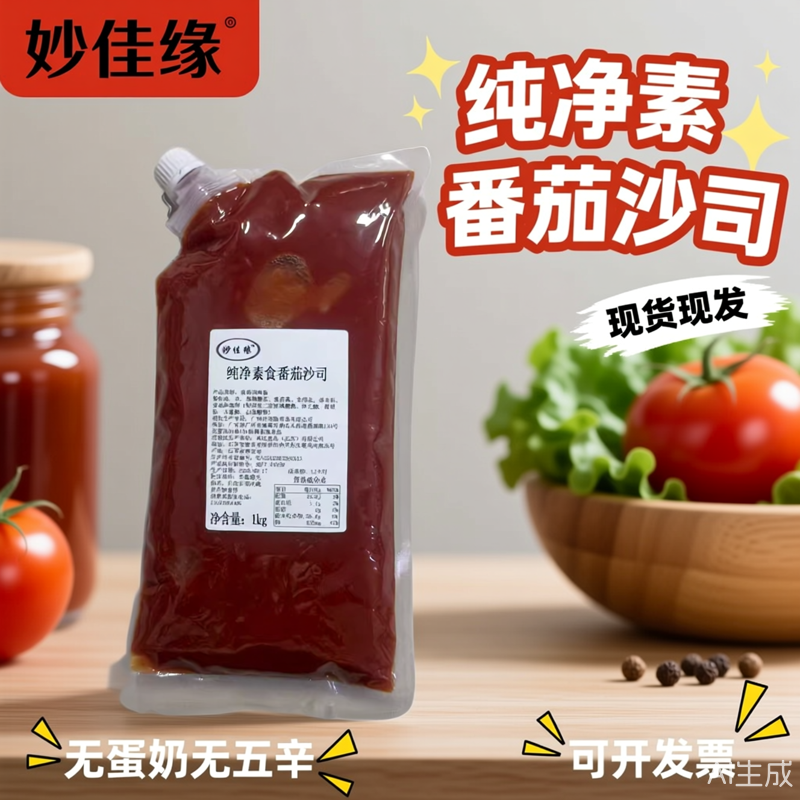 纯净素番茄沙司番茄酱无葱蒜商用
