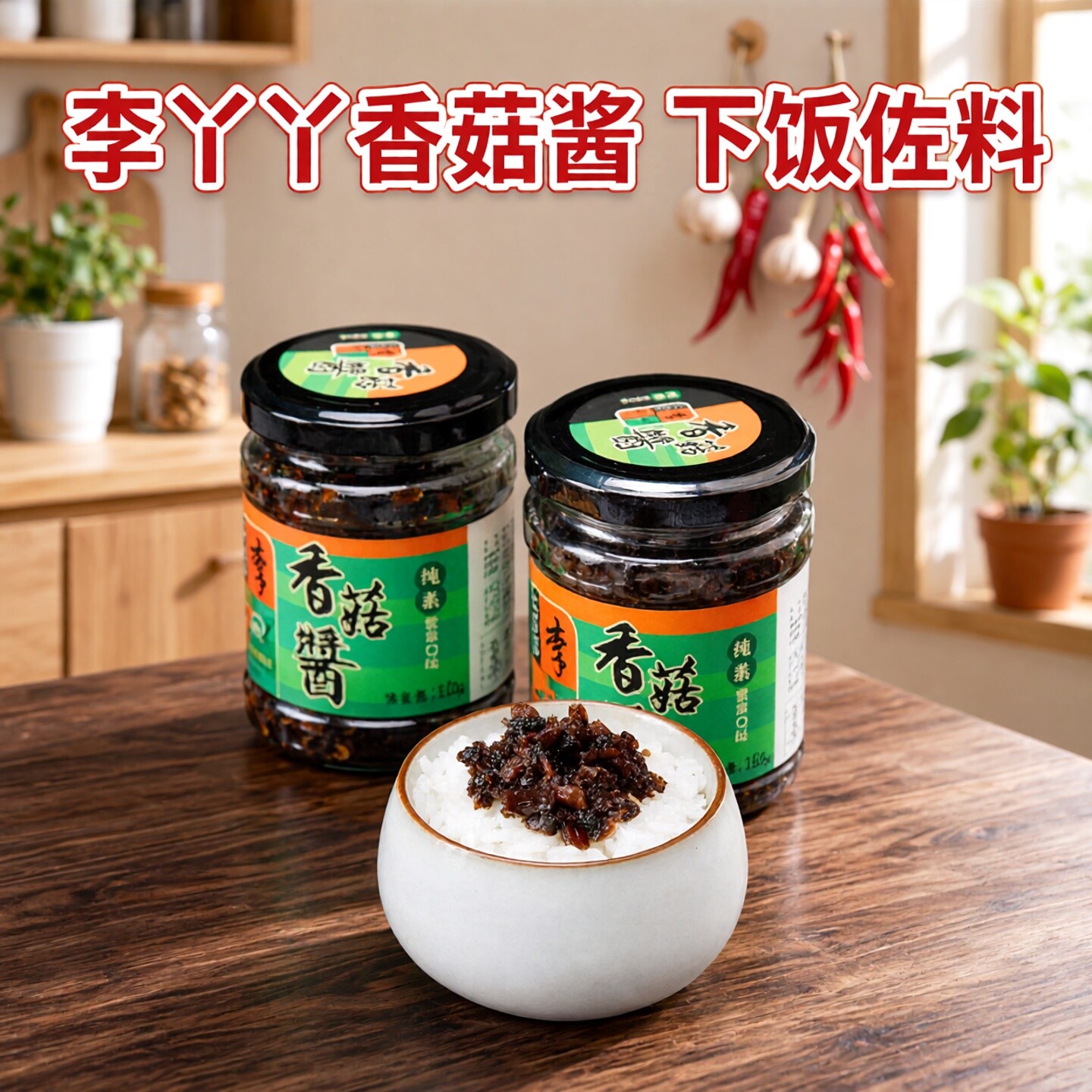 李丫丫素食香菇酱酸菜酱纯素菜调味酱原味香菇拌饭拌面下饭酱家用