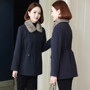海宁派克服女2025新款可拆卸皮毛一体水貂毛整貂内胆冬季皮草短款