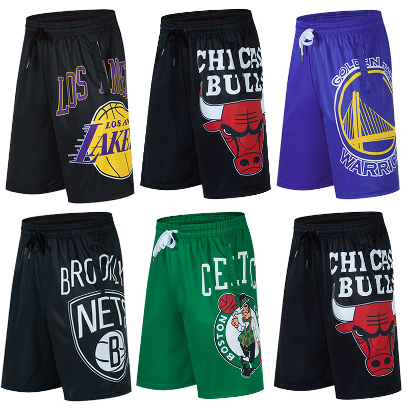篮球中裤五分裤男运动休闲短裤训练过膝宽松跑步夏季字母青少年