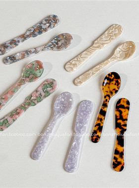 韩国ins风博主雪糕勺甜品勺子法式咖啡厅果酱刀黄油刀拍照道具