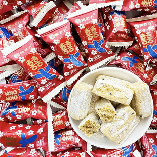 黄老五酥心糖原味结婚喜糖500g约38颗酒红色喜庆订婚糖果零食散装