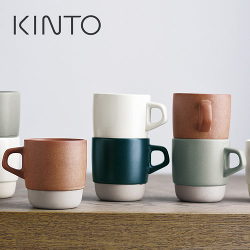 KINTO 日本进口SCS陶瓷堆叠马克杯简约磨砂咖啡杯牛奶杯水杯320ml