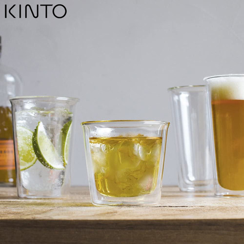 日本KINTO CAST双层耐热玻璃咖啡杯水杯茶杯 啤酒牛奶饮料啤酒杯