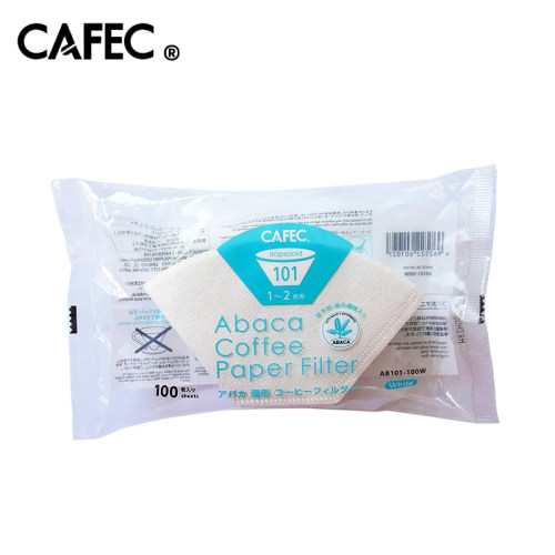 日本CAFEC三洋 扇形滤纸手冲咖啡滤杯 麻纤维梯形101/102过滤纸