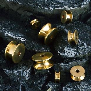純銅H59軌道滑輪小銅輪V型U型H型導(dǎo)電起重滑觸線集電器黃銅定滑輪