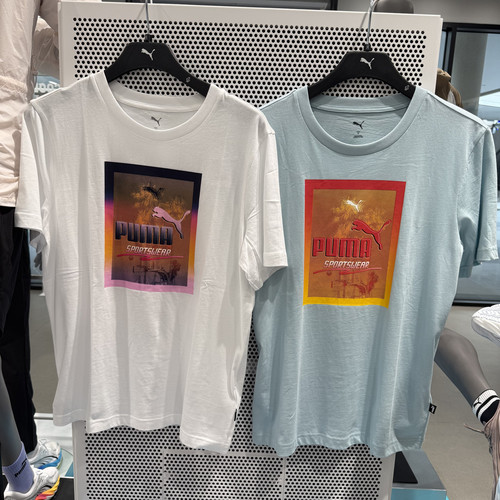 PUMA彪马夏季新款男子休闲运动印花时尚百搭圆领短袖T恤 690666