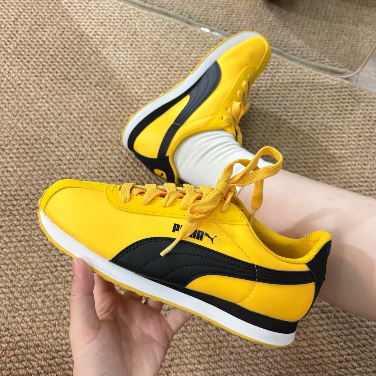 PUMA彪马 男女阿甘鞋白Turin复古透气跑步鞋休闲运动鞋 362167-21