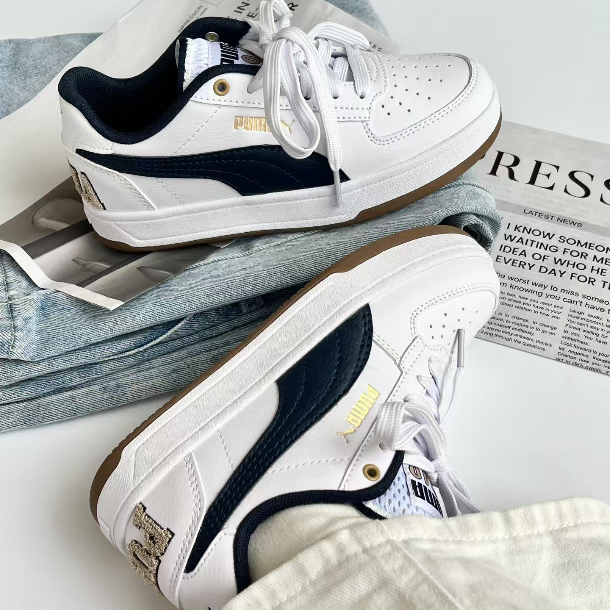 PUMA彪马新款经典休闲板鞋小白鞋男女情侣运动鞋 CAVEN2.0 395082