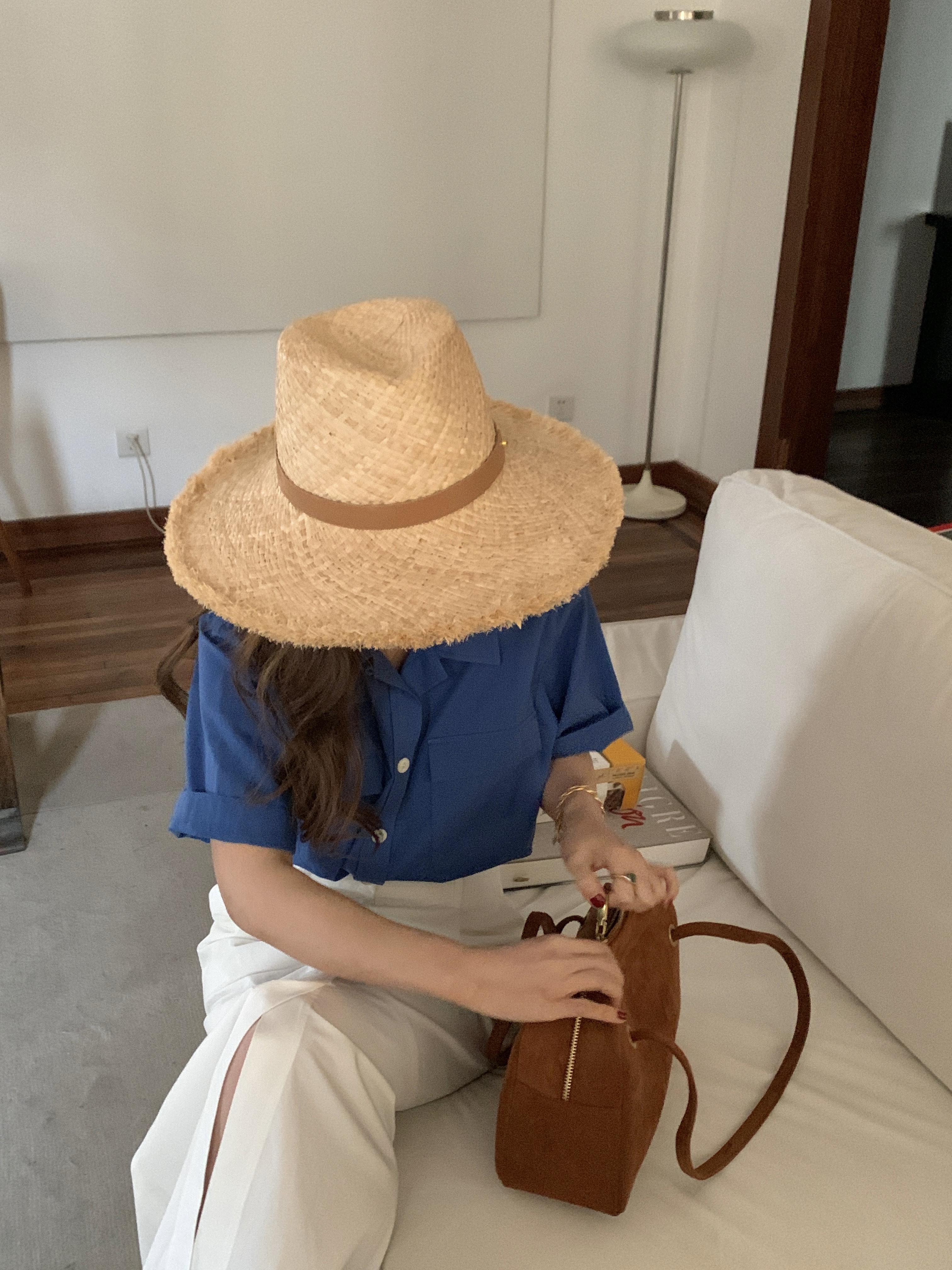 拉菲草度假法式春夏遮阳草帽