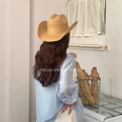 春夏新款小众法式复古度假牛仔帽