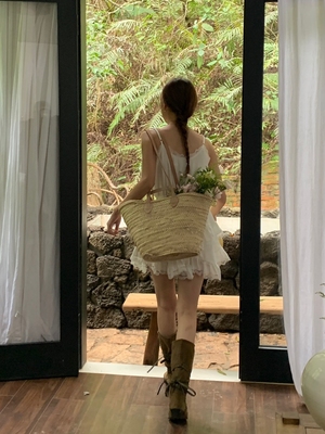 春夏草编包菜篮子编织法式度假包