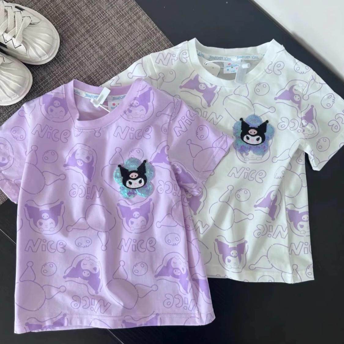 纯棉女童卡通满印短袖T恤夏季新款儿童库洛米珠片时尚女孩上衣潮,童装/婴儿装/亲子装,T恤,淘宝优惠券,粉丝福利购,淘宝优惠卷