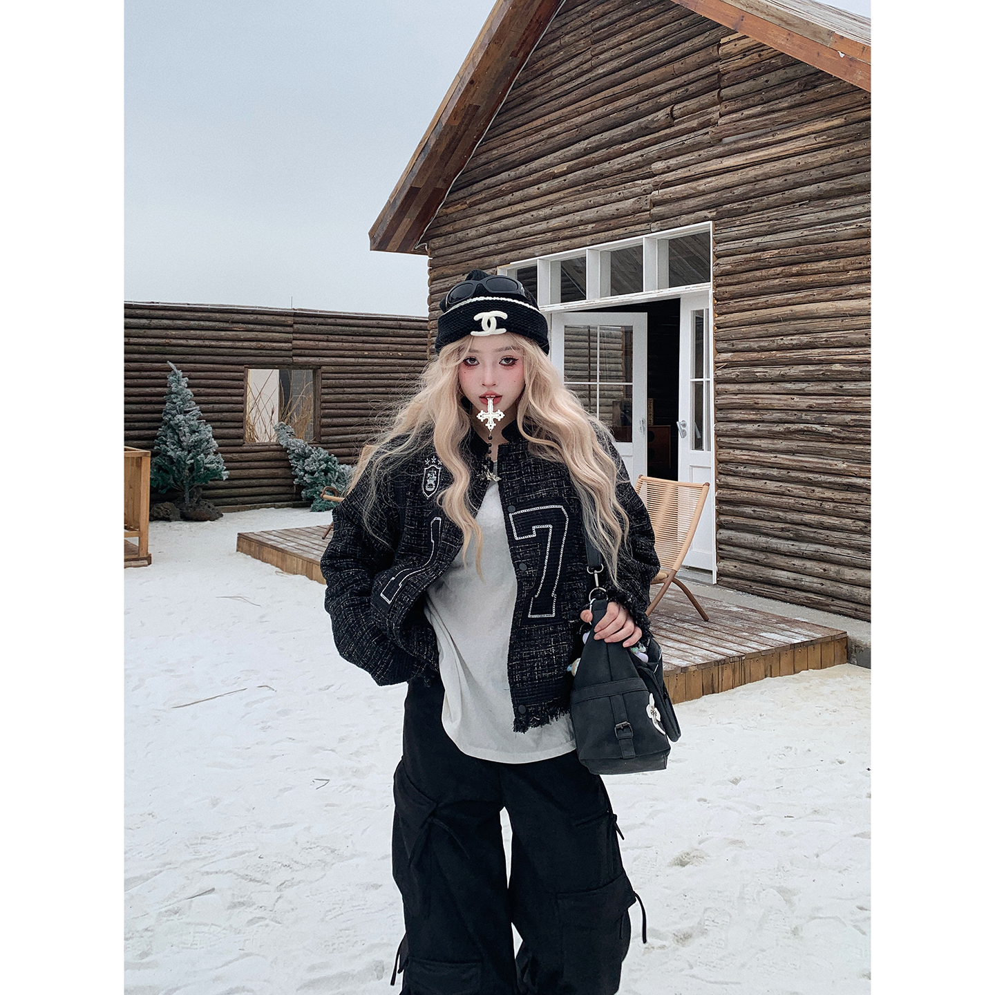 小香风外套运动风短款棉服显瘦