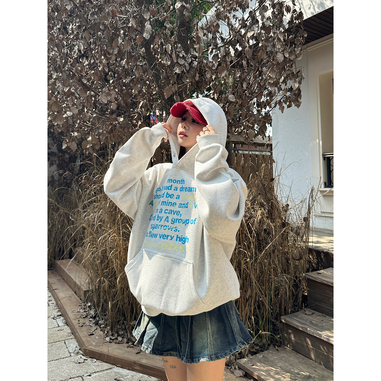 街头重磅连帽卫衣男女情侣帽衫潮