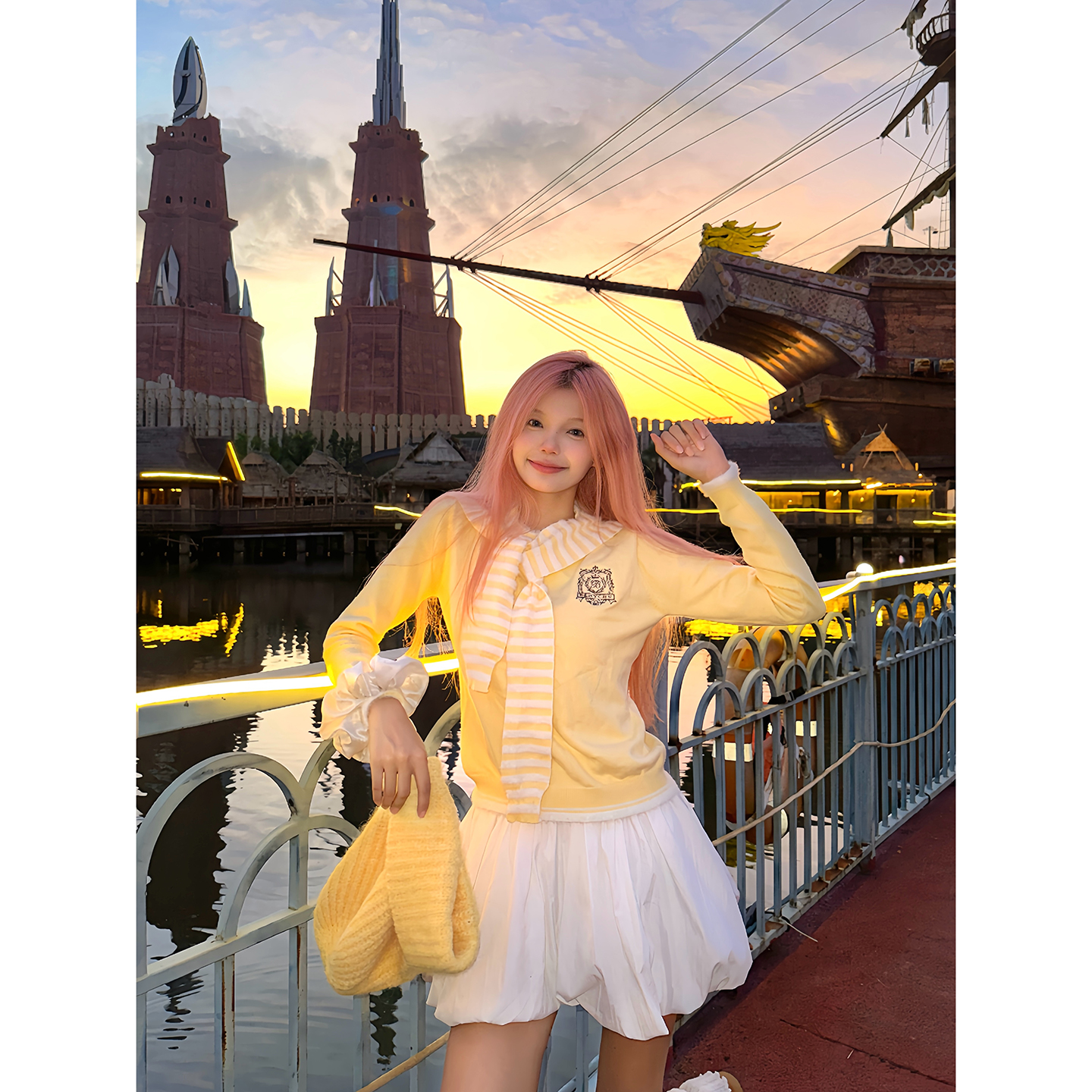 显白披肩针织衫毛衣学院风上衣女