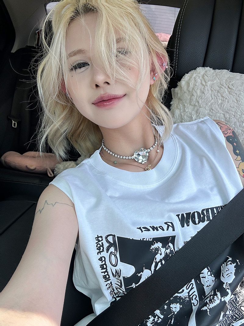 Sixminu小蚊子重磅夏天凉爽背心美式复古印花无袖T恤圆领短袖情侣