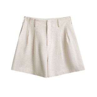 WWO74 CYJ 亚麻系松弛感宽松阔腿短裤 W814 安琪儿专享