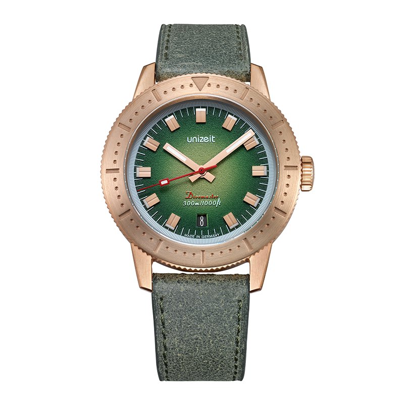unizeit优立时dm001德国手表男青铜表300米潜水复古水鬼防水夜光