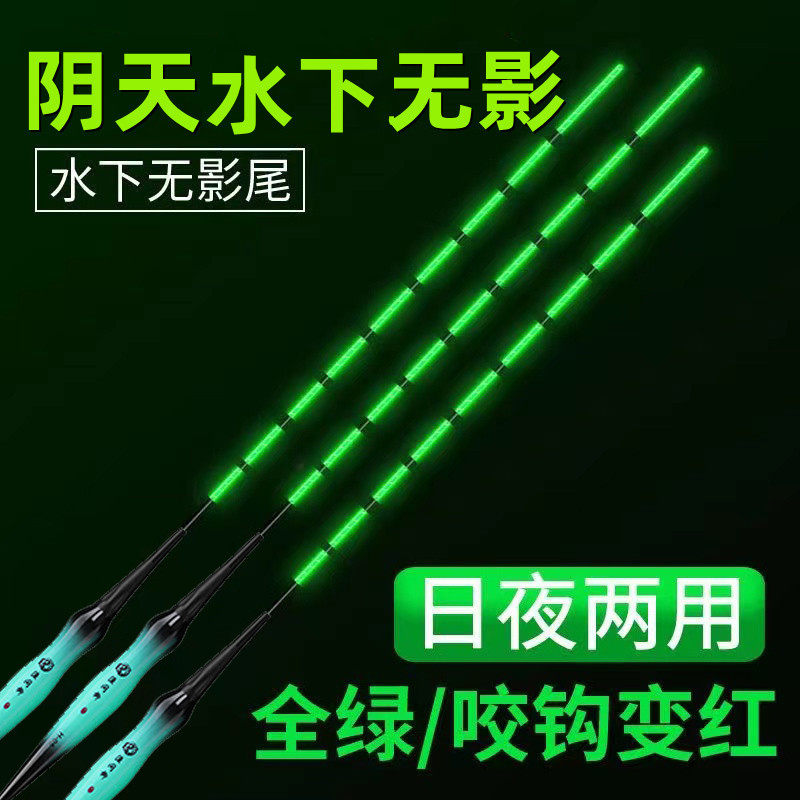 阴天水下无影电子漂咬钩变色夜光