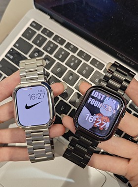 高级商务不锈钢金属男女款适用适用iwatchS789代苹果手表带替换带