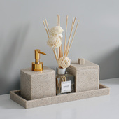 北欧酒店洗手液瓶套装 瓶卫生间按压瓶样板房托盘摆件 浴室乳液分装