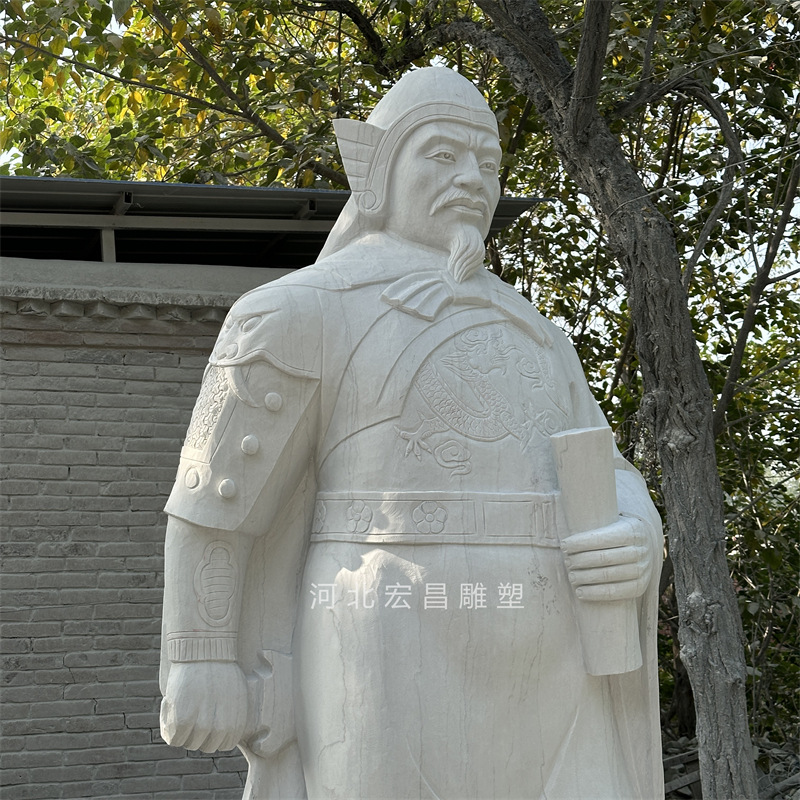 石雕明朝将军戚继光李文忠郑成功袁崇焕名将雕塑像汉白玉雕像人物