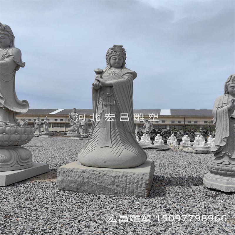石雕妈祖天后娘娘户外摆放寺庙人物青石汉白玉石材手工雕刻佛像