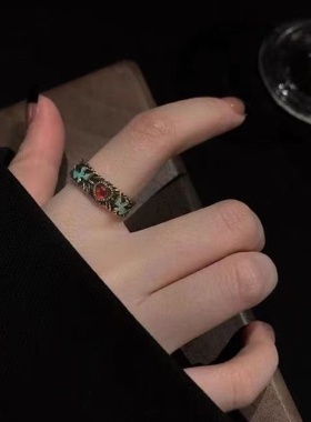 复古戒指做旧拼接宫廷风气质个性时尚设计感小众独特精致百搭戒