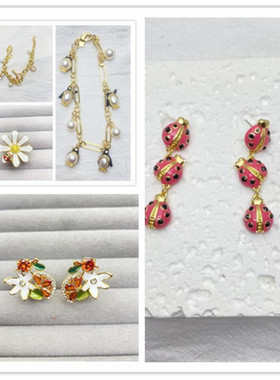 青岛饰品欧美风高级感小众轻奢t家k家耳钉戒指胸针项链合集