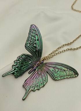 醋酸女东大门炫彩蝴蝶项链