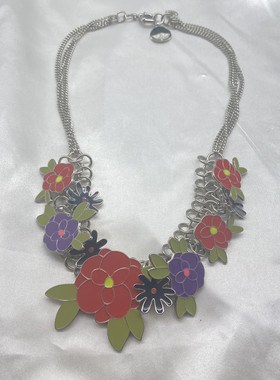 合金女质感滴釉花朵气质百搭