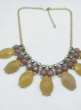 欧美饰品日韩风切面满钻项链