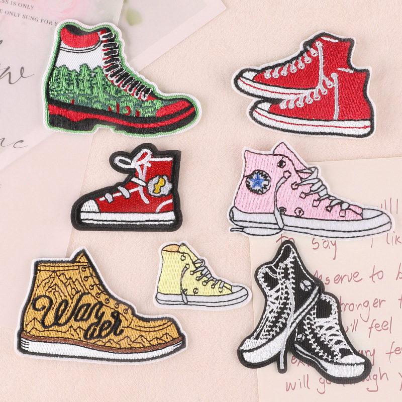 个性鞋子布贴衣服补丁贴diy服装辅料刺绣膝盖破洞修补装饰绣花贴