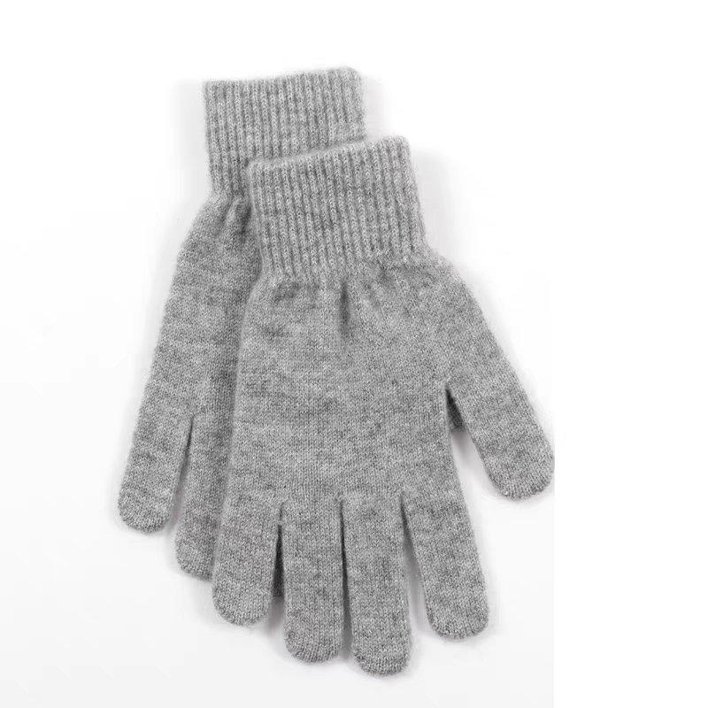 产自鄂尔多斯市的100%纯山羊绒手套五指手套男女情侣毛线手套触屏