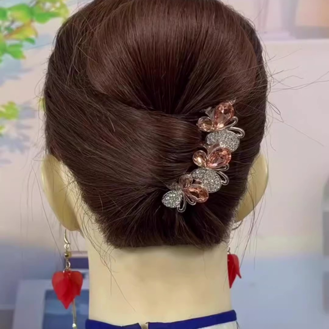 珠珠倒插梳发簪发卡女2025新款高级后脑勺盘发夹神器高端发梳簪子
