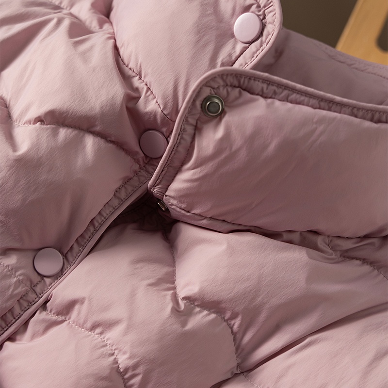 春天家 高腰裤绝配 法G轻暖波浪纹立领安心90绒羽绒服女4U26 特