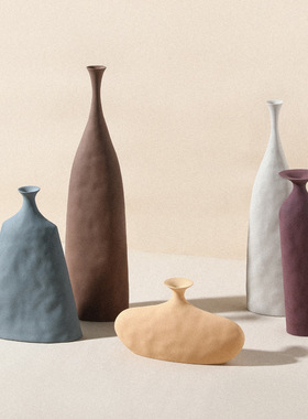 复古风花瓶高级感家居客厅创意陶瓷莫兰迪装饰摆件新年礼物