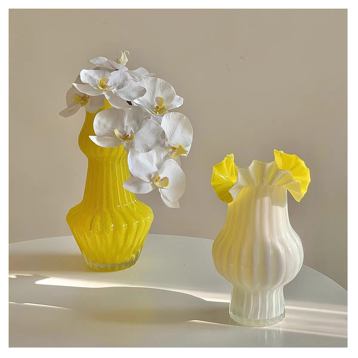 SoftHome芬顿中古玻璃花瓶ins设计家居摆件软装创意水培养插花器