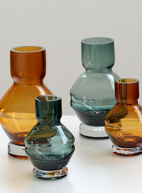 SoftHome北欧加厚玻璃花瓶鲜花干花客厅餐桌酒店软装家居简约摆件