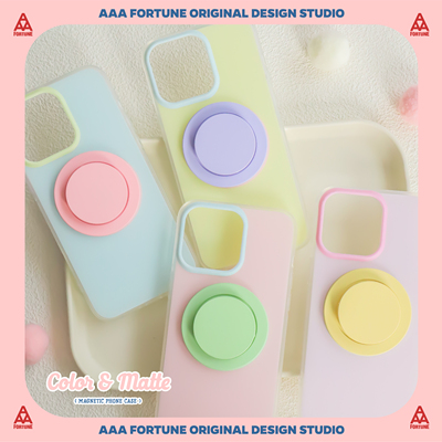 AAA FORTUNE彩色双层手机壳磨砂磁吸撞色多巴胺大孔适用于苹果iPhone16ProMax/16Pro/15Pro/16/14/13手机壳