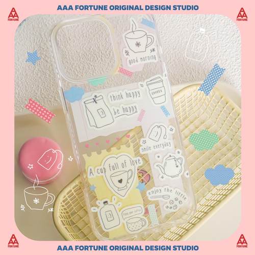 可爱便签涂鸦双层亮面手机壳