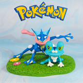 泡沫蛙甲贺忍蛙摆件模型进化神奇宝贝宠物精灵宝可梦口袋妖怪手办