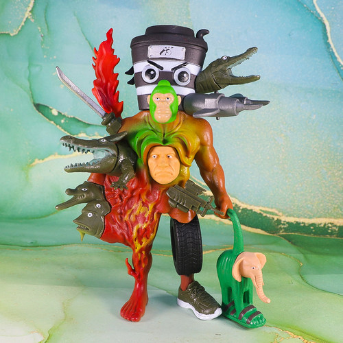 跨境AI外国山海经木棍人原始人融合版抽象创意怪物模型手办摆件