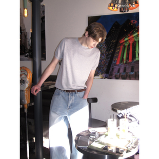 “想好了!早春就这么穿!”男款圆领针织短袖T恤| kernhafen